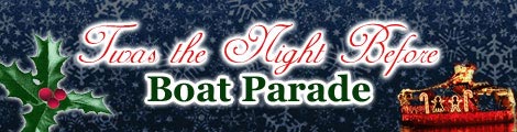 Title banner for Augusta's inaugural lighted boat parade.
