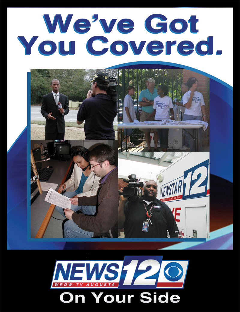 Full page magazine ad for WRDW-TV News 12