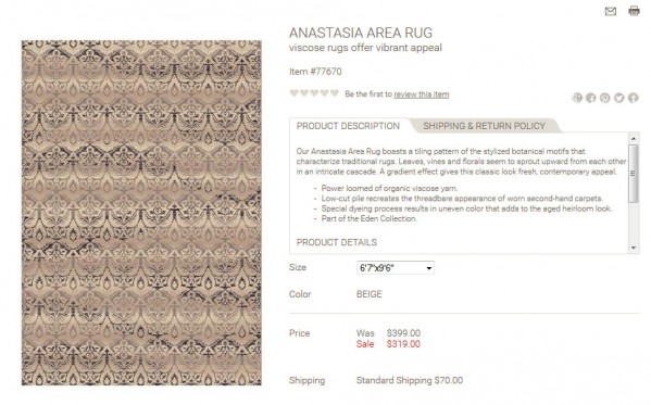 Anastasia Area Rug product description
