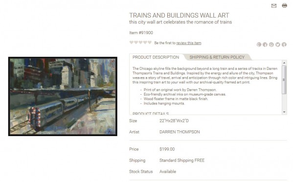 Trains and Buildings Wall Art product description