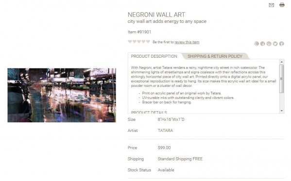 Negroni Wall Art product description