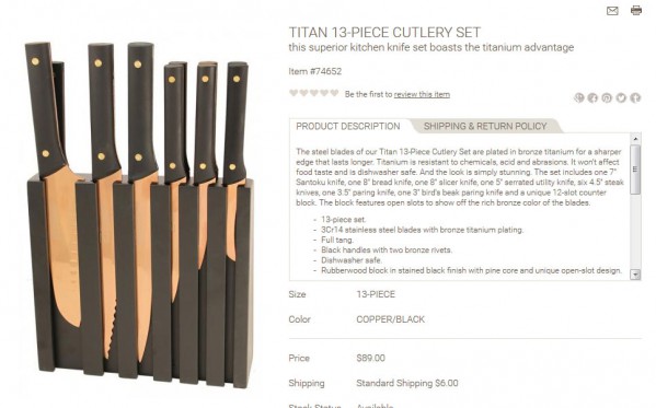 Titan 13-Piece Cutlery Set product description