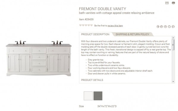 Fremont Double Vanity product description