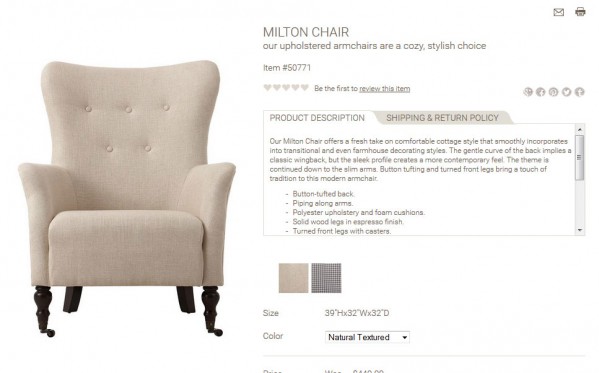 Milton Chair product description